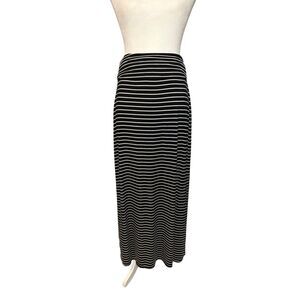 J. Crew black and white striped stretchy maxi skirt - XS